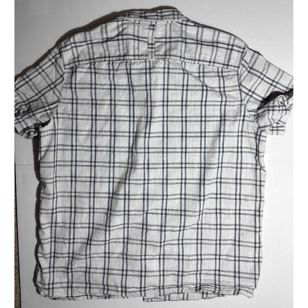 The North Face Mens XL Short Sleeve Button Up Shirt White Plaid 100% Cotton - Picture 2 of 10